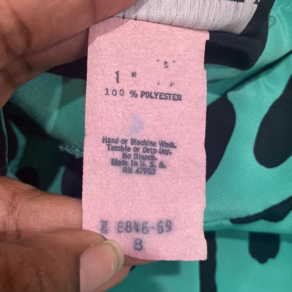 Vintage PlazaSouth 100% polyester made in USA printed dress size 8 - Picture 6 of 15